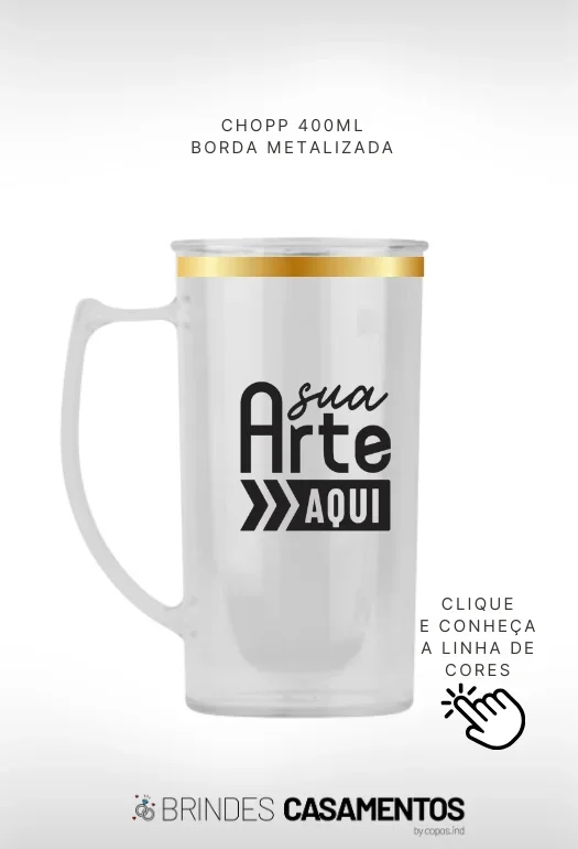 Caneca de Chopp Borda Metalizada