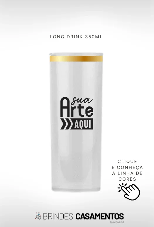 Copo Long Drink com Borda Metalizada