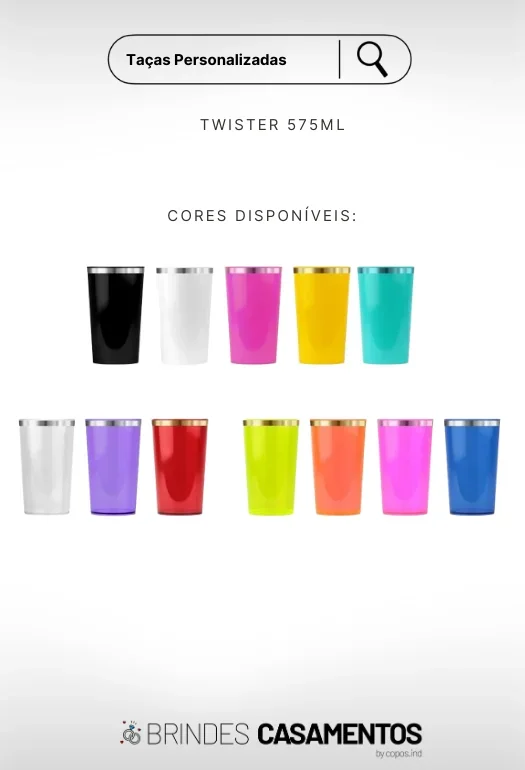Copo Twister com Borda Metalizado