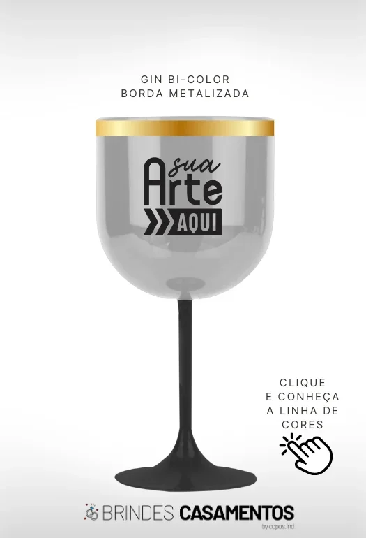 Ta&ccedil;a de Gin Bicolor com Borda