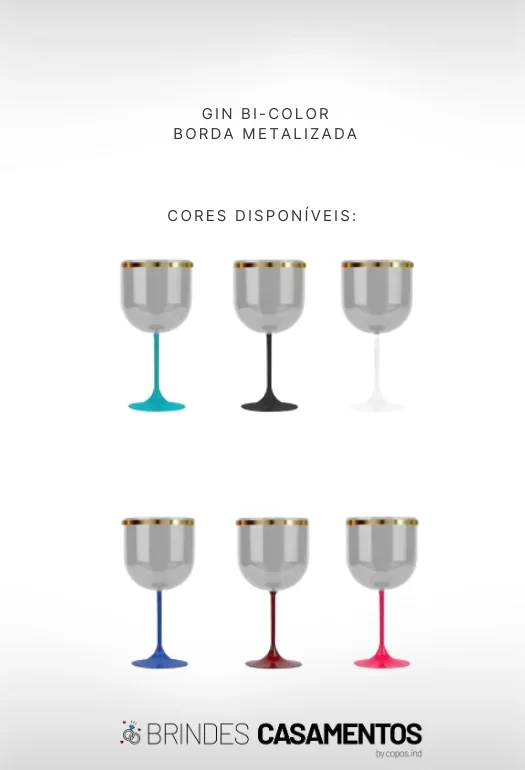 Ta&ccedil;a de Gin Bicolor com Borda