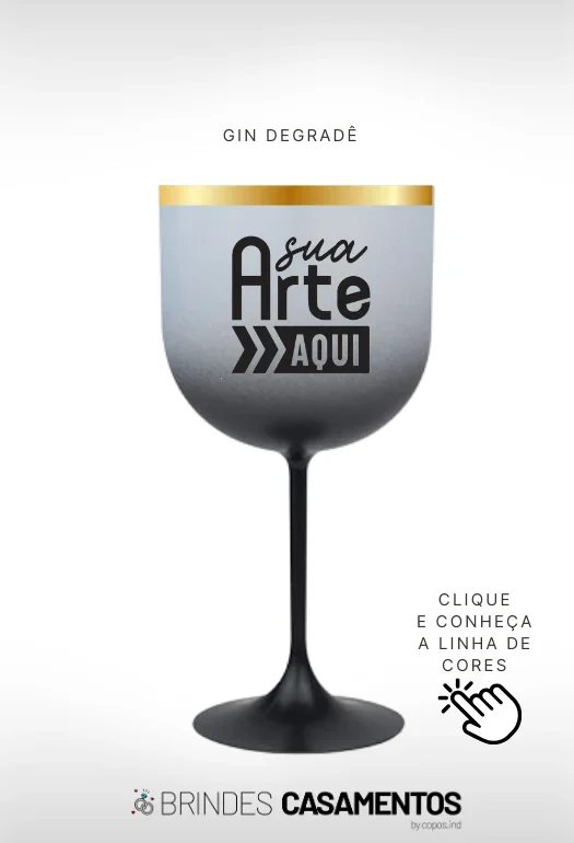 Ta&ccedil;a de Gin Degrad&ecirc; Borda Metalizada