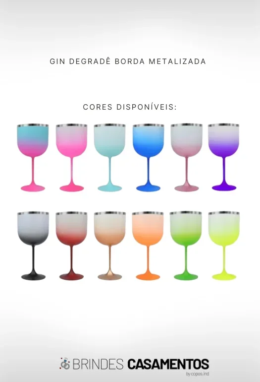 Ta&ccedil;a de Gin Degrad&ecirc; Borda Metalizada